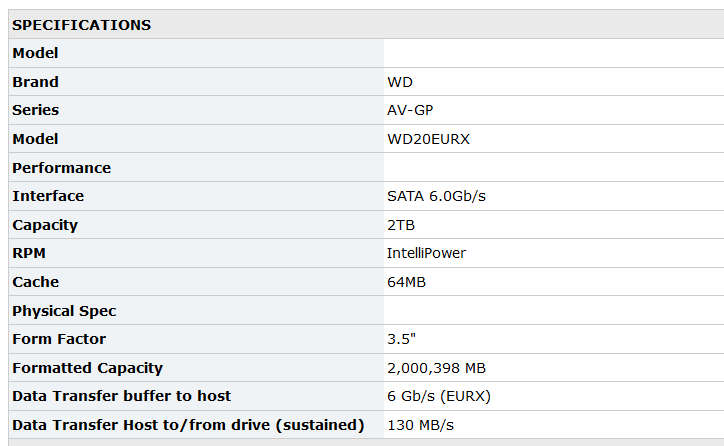 2TB HDD Western Digital 2000GB HARD DISK DRIVE
